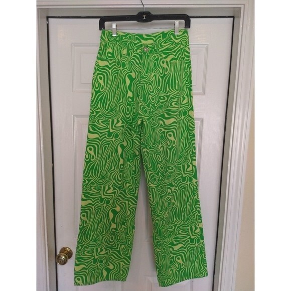 Shein Retro pants Small Green Hippie Retro Y2K Vintage Look - Picture 3 of 7